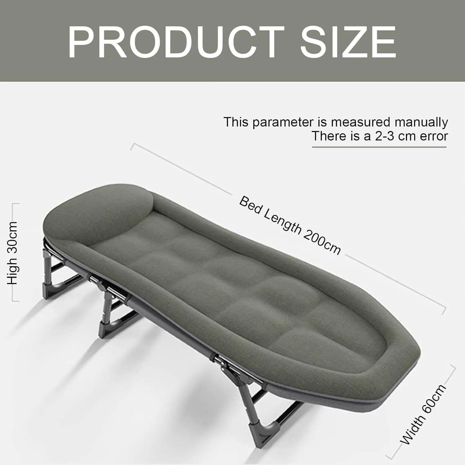 Camping Cot for Adults with Cushion, Portable Folding Camping Cot, 5-Position Folding Chaise Lounge Chairs(A)