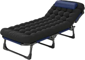 Camping Cot Portable Bed for Adults Reclining Bed Pearl Cotton Multi-Level Adjustment No Installation Foldable Suitable for Office Living Room Hospital C
