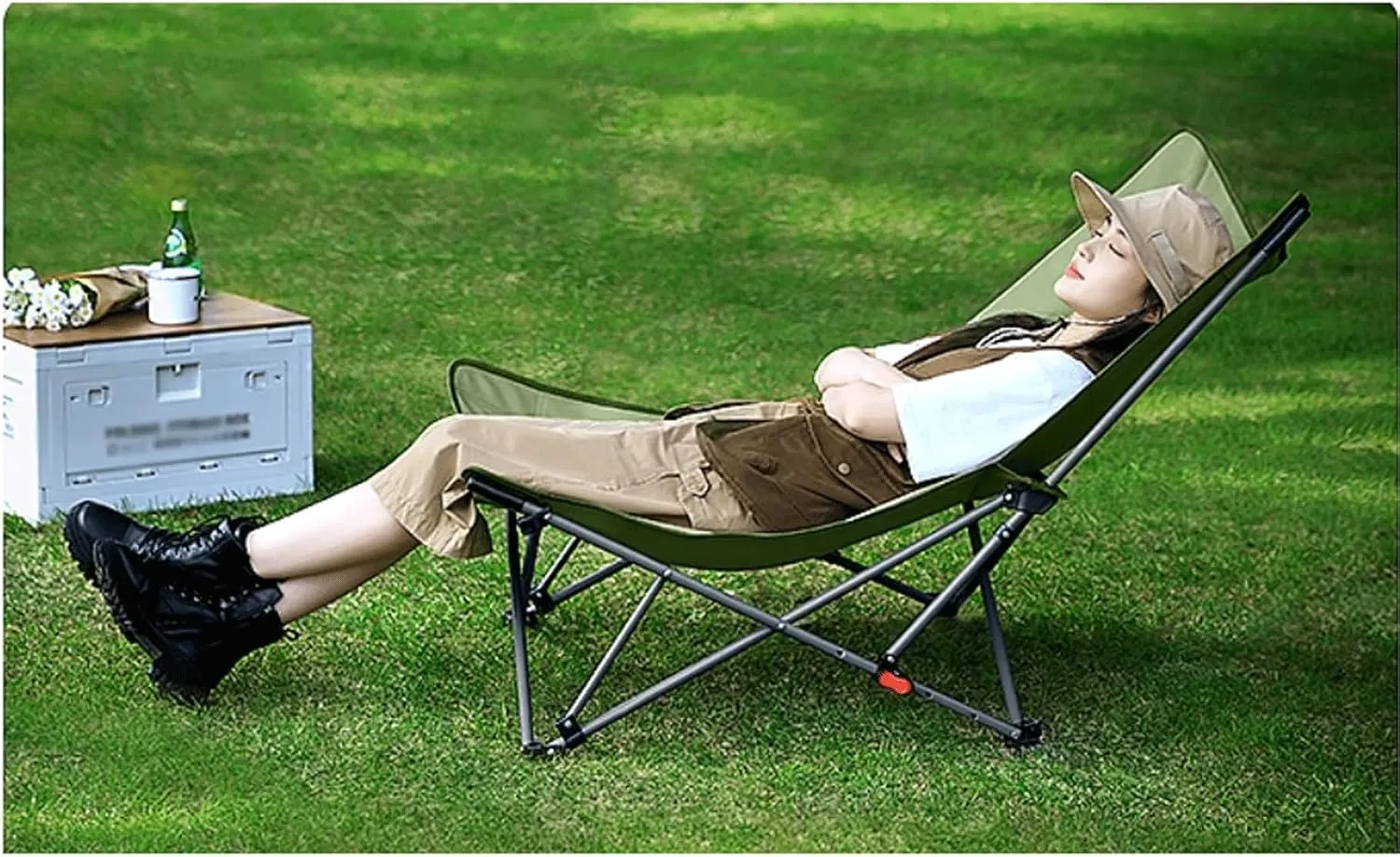 Camping cot Portable Camping Cot Outdoor Recliner Folding Cot for Office Nap and Home Lounging Camping Spare Bed, Patio Rollaway Guest Bed Folding cot