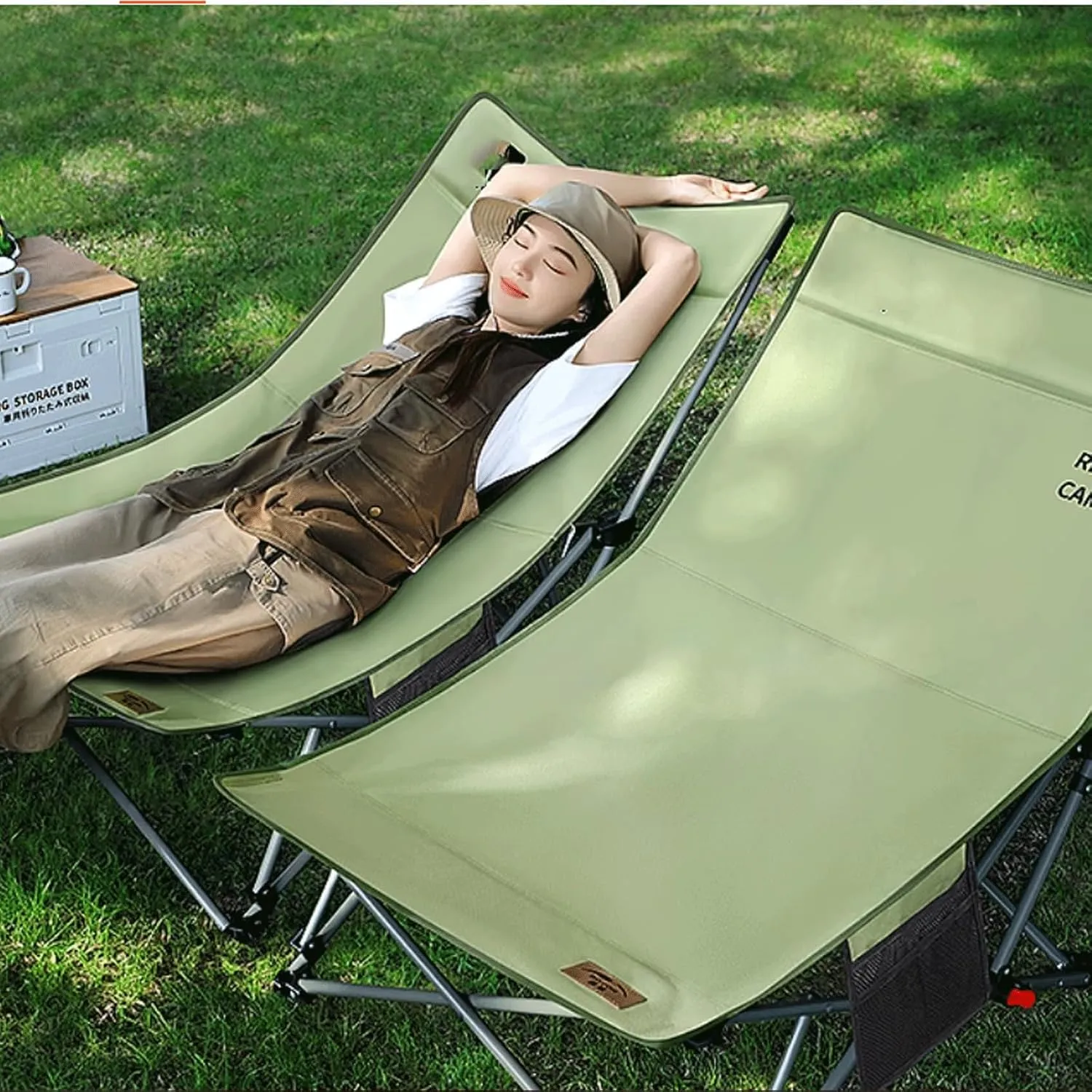 Camping cot Portable Camping Cot Outdoor Recliner Folding Cot for Office Nap and Home Lounging Camping Spare Bed, Patio Rollaway Guest Bed Folding cot