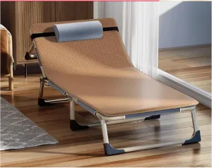 Camping cot Portable Camping Cot Space-Saving Folding Cot for Office Nap Beach Vocation and Home Lounging with Cooling Mat and Headrest Folding cot