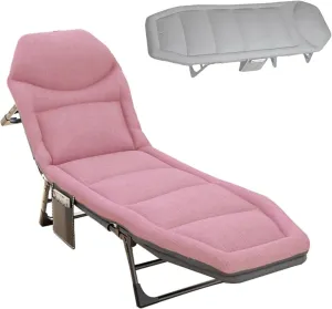 Camping Cot Portable Folding Outdoor Bed with 5-Position Adjustable Backrest - Perfect Lounge Chair for Camping, Beach, Travel, Home Office Lunch Break(Size:190x65cm,Color:A)