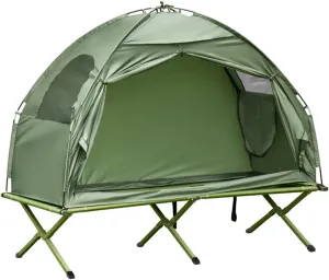 Camping Cot Tent Cot, 2/4 in 1 Folding Camping Cot, Folding Tent Cot Camping Tent Elevated Camping Bed Tent with Carrying Bag for Outdoor Hiking, Fishing, Picnic, Backpacking, Travel
