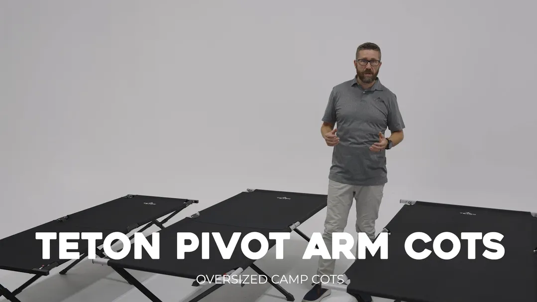 Camping Cot w/ Pivot Arm,Folding Camping Cot,Durable Heavy Duty Canvas