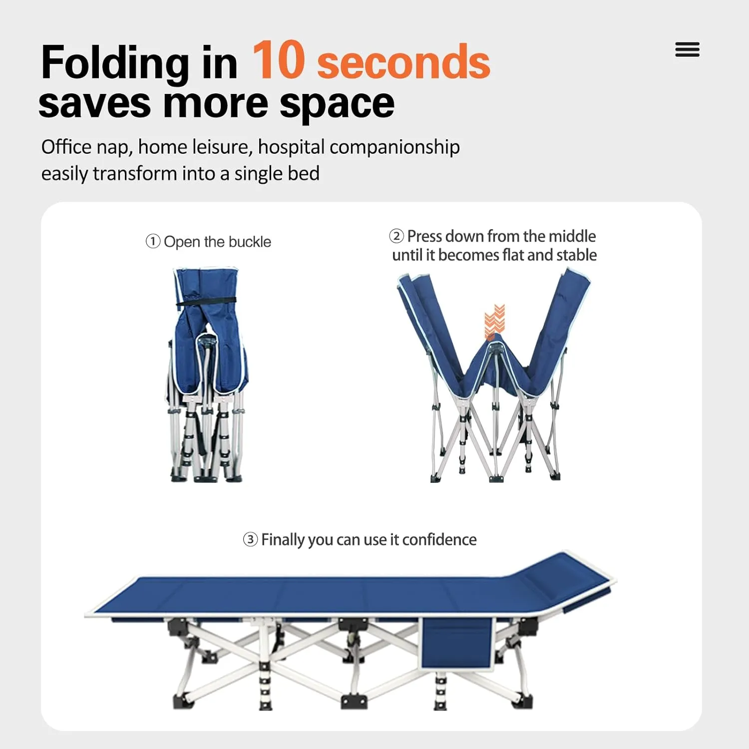 Camping Cot with Comfortable Mat 2 Pack Cots for Sleeping with Pad Heavy Duty Camping Bed Sleeping Cot With Carry Bag Folding Cots for Adults Home Office Nap Vocation Outdoor Indoor Easy to Set Up