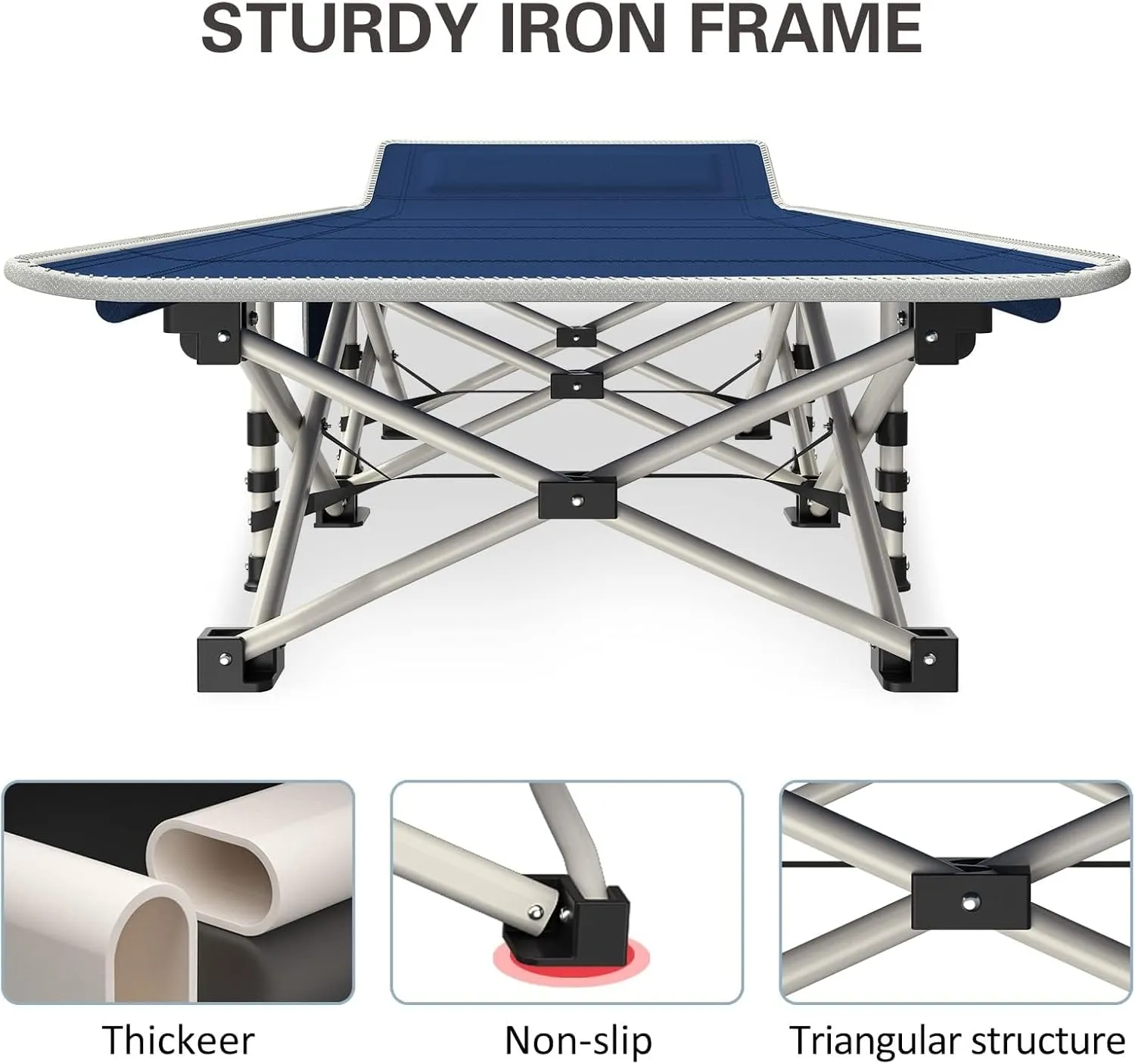 Camping Cot with Comfortable Mattress Cots for Sleeping Easy to Setup Sturdy Camping Bed Folding Cot Guest Bed with Carry Bag for Adults Indoor Outdoor
