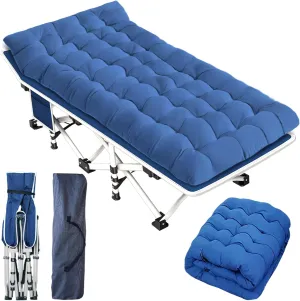Camping Cot with Comfortable Mattress Cots for Sleeping Easy to Setup Sturdy Camping Bed Folding Cot Guest Bed with Carry Bag for Adults Indoor Outdoor