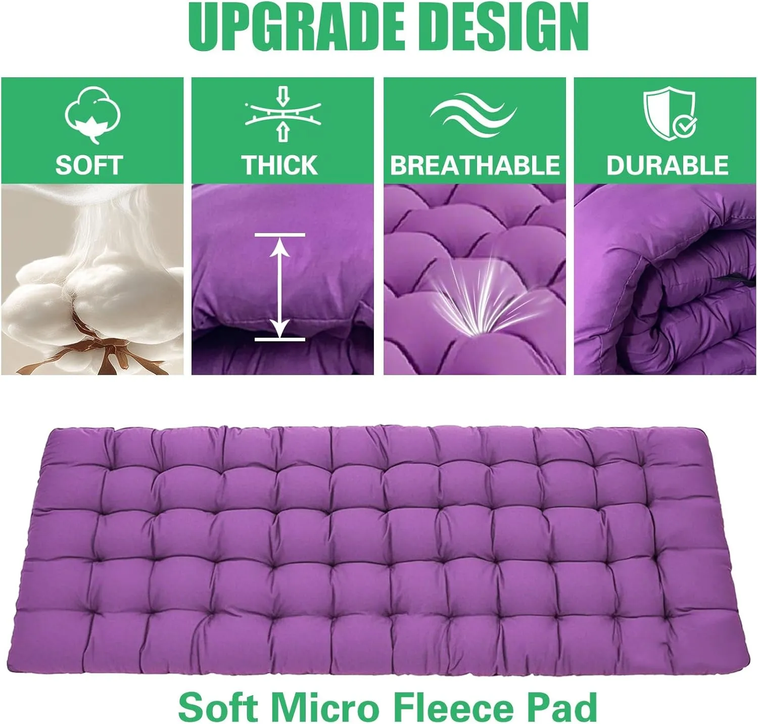 Camping Cot with Comfortable Mattress Cots for Sleeping Easy to Setup Sturdy Camping Bed Folding Cot Guest Bed with Carry Bag