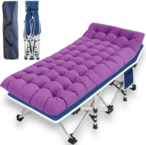 Camping Cot with Comfortable Mattress Cots for Sleeping Easy to Setup Sturdy Camping Bed Folding Cot Guest Bed with Carry Bag