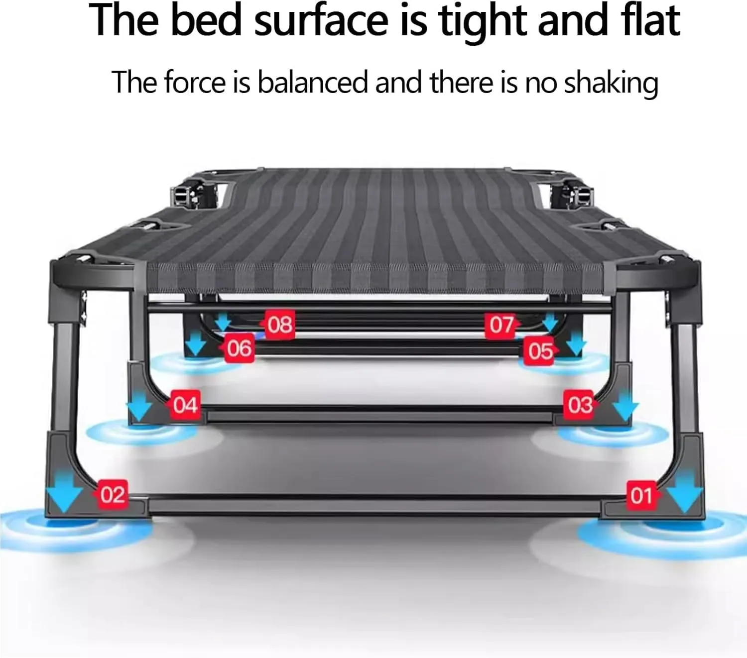 Camping Cots Oxford Cloth Camping Cots for Adults with Pillow Foldable Camping Cot Load 551lbs Portable Reclining Chaise