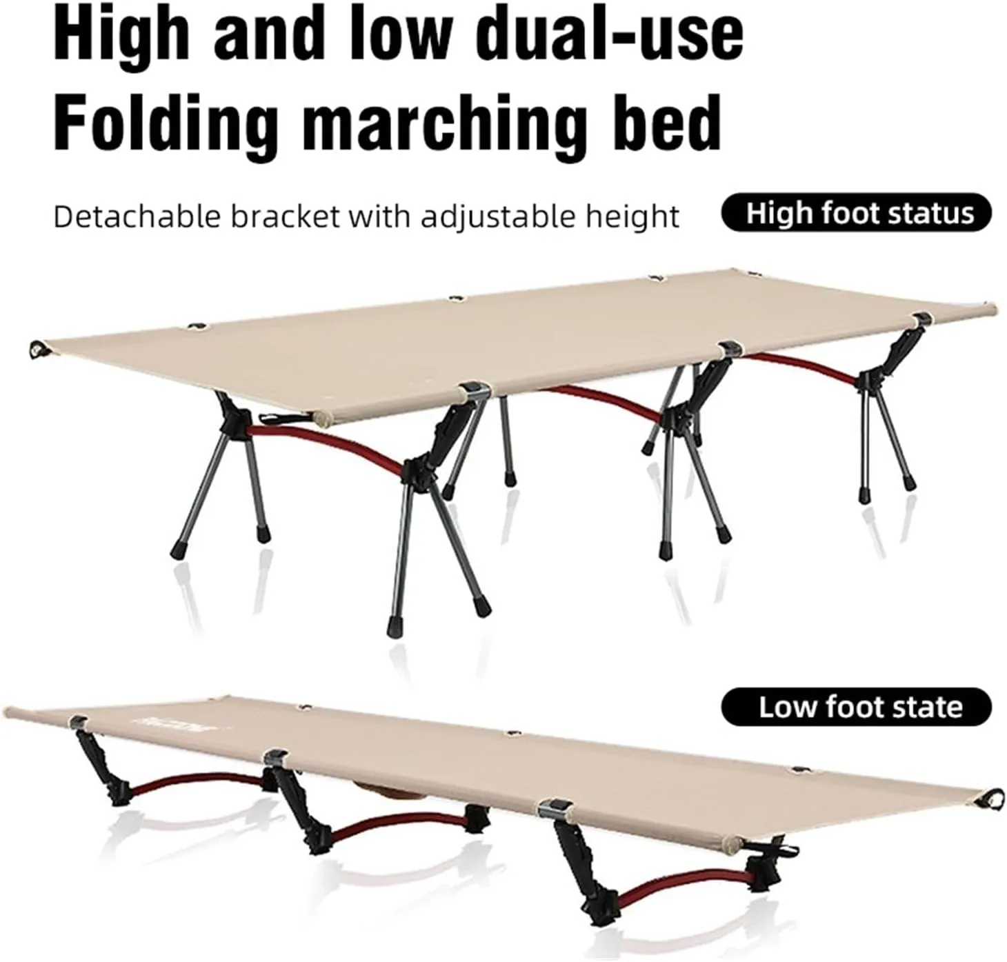 Camping Outfit Camping Cot Folding Camping Bed Portable Outdoor Bed Comfortable Sleeping Cots Adults Kids Camping Travel RV Fashionable (Color : Black)