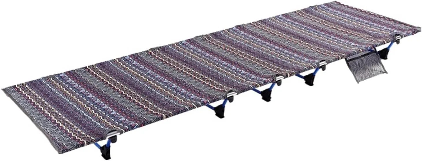 Camping Outfit Outdoor Folding Cot Camping 185cm Sleeping Aluminium Frame Tent Bed Cot Fashionable (Color : Blue)
