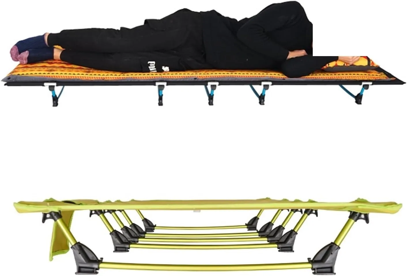 Camping Outfit Outdoor Folding Cot Camping 185cm Sleeping Aluminium Frame Tent Bed Cot Fashionable (Color : Gray)