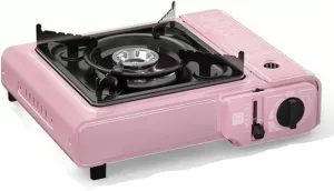 camping-stoves Outdoor Wilderness Stove, Portable 2900w Butane Gas Stove, Suitable For Camping, Picnics, All Cooking Applications (Color : Pink, Size : 33.5 * 27 * 8.5cm)