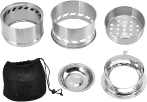Camping Stove,Wood Burning Survival Stove,Mini Alcohol Stove for Camping Hiking Stainless Steel Campfire Stove With Storage Bag Backpacking Stove for Picnic BBQ(tall)