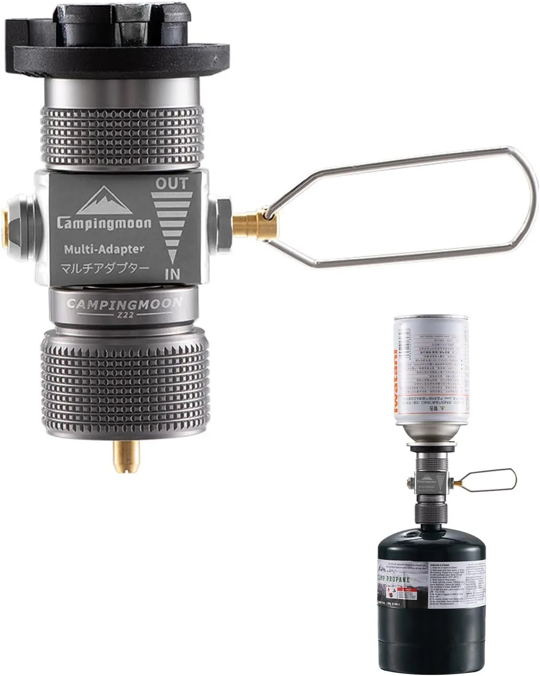 Campingmoon Fuel Canister Refill Adapter Isobutane/Butane Refill Adapter Lindal Valve Canister Shifter Gas Saver Plus Camping Stove Adapter