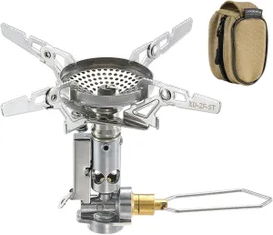 Campingmoon Portable Camping Gas Stove Ultralight Backpacking Stove With 4-Flex Outdoor Hiking Gear (XD-2F(With Igniter))