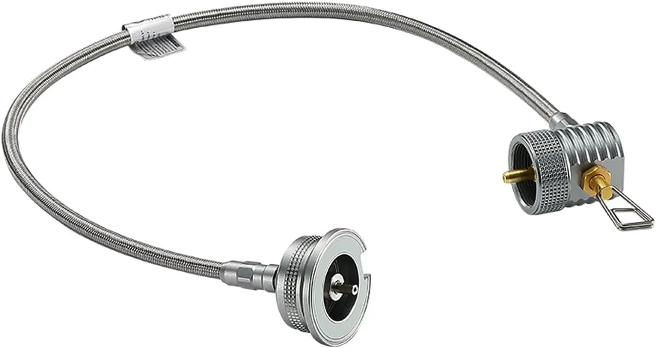Campingmoon Small 16oz/1lb Propane Tank to Butane Stove Adapter with Built-in Regulator and Extended Hose Pipe 50cm