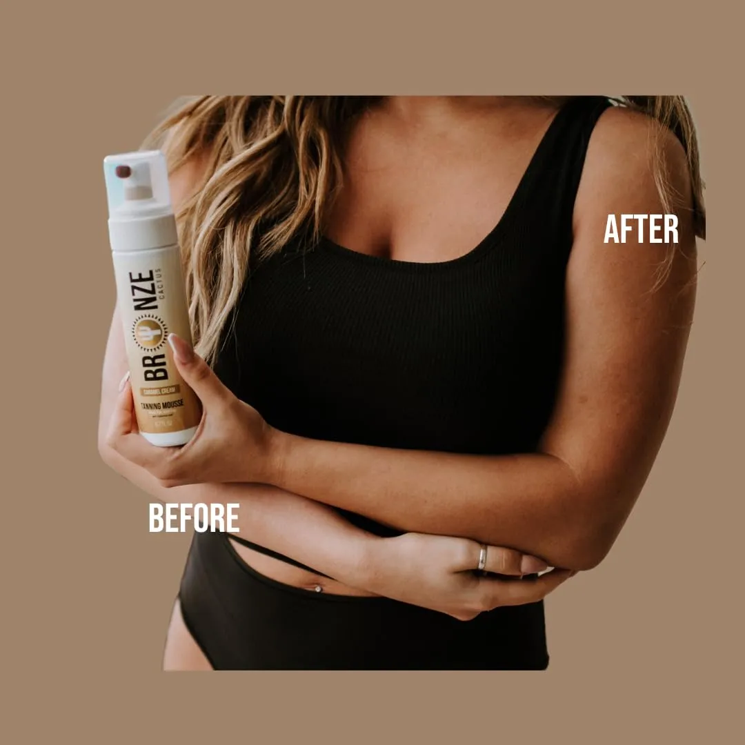 Caramel Cream Tanning Mousse | Easy Application & Instant Gratification | Dries Immediately Without Leaving You Sticky | Non-Scented, Streak Free