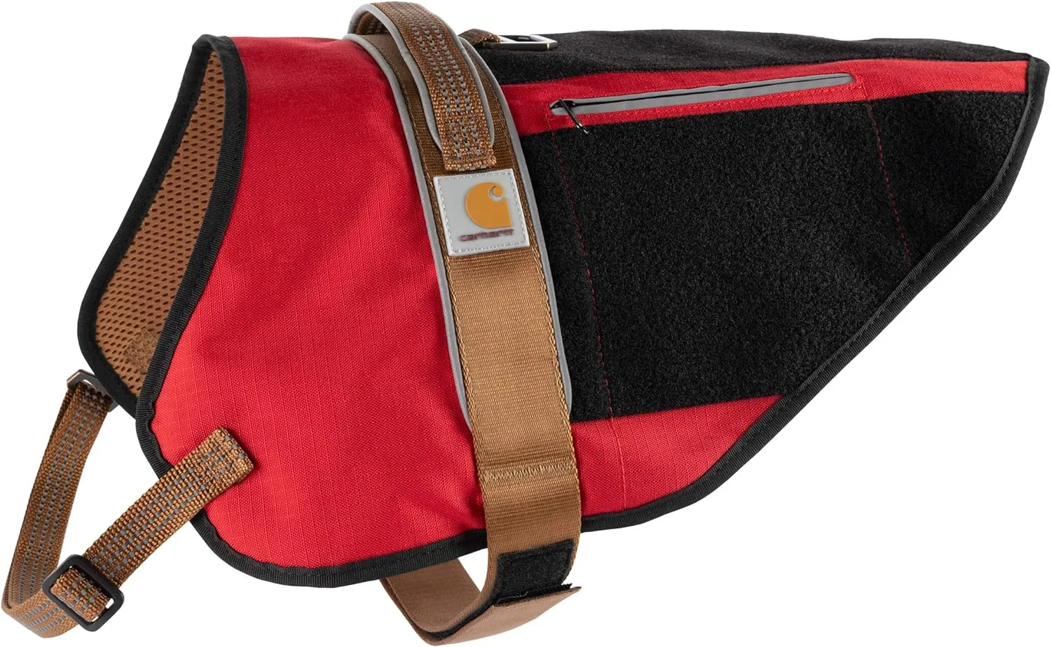 Carhartt Nylon Ripstop Service Dog Harness, High Risk Red/Carhartt Brown, X-Large