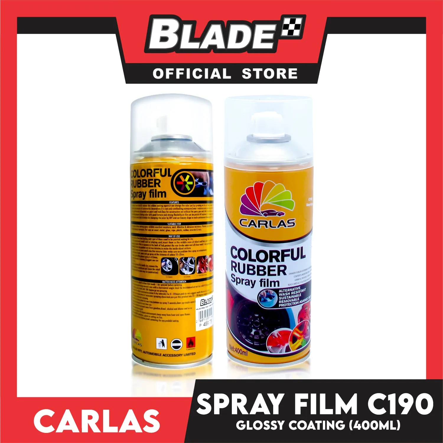 Carlas Colorful Rubber Spray film 400ml (Glossy Coating)