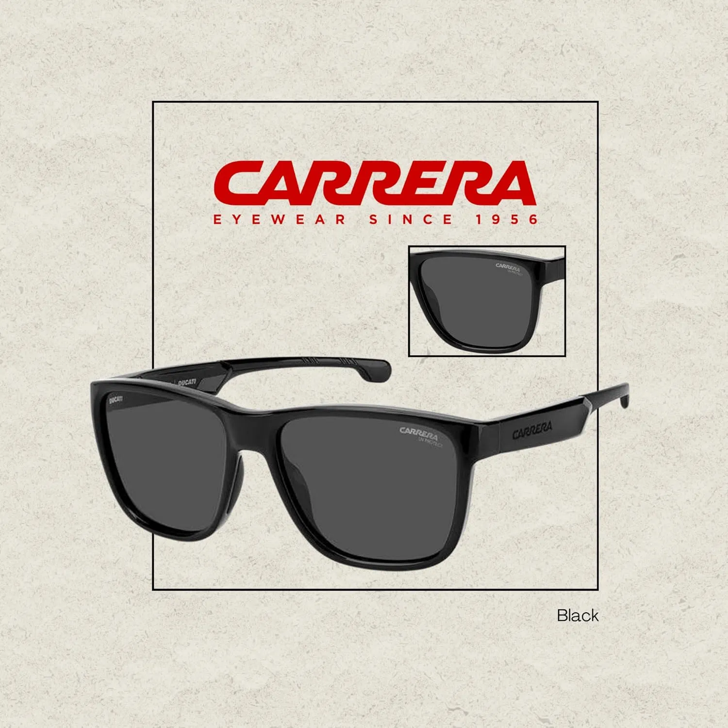 Carrera-Ducati CA003/S Square Sunglasses for Men   BUNDLE With Designer iWear Complimentary Eyewear Kit