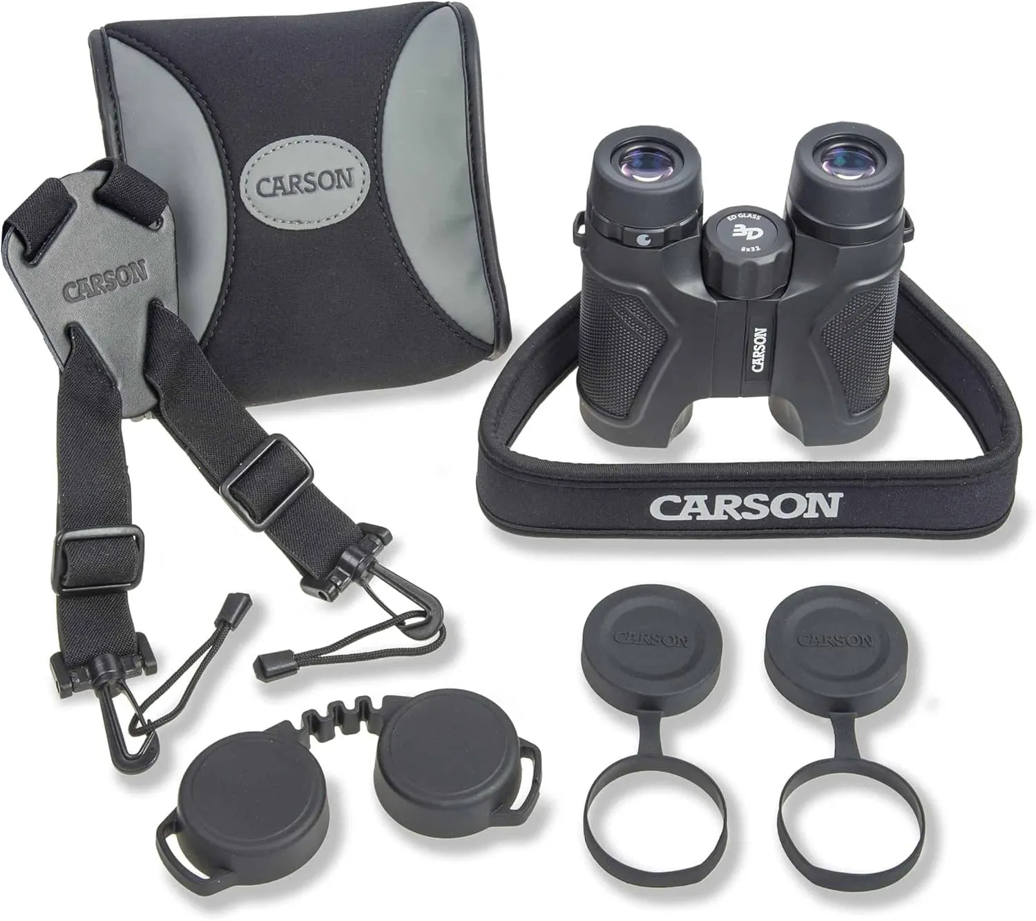 Carson 3D Series 8x32mm High Definition Compact and Waterproof Binoculars with ED Glass, Black (TD-832ED)