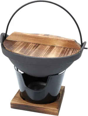Cast Iron Sukiyaki Pot Japanese Set Camping Soup Pot Easy to Clean Non-stick