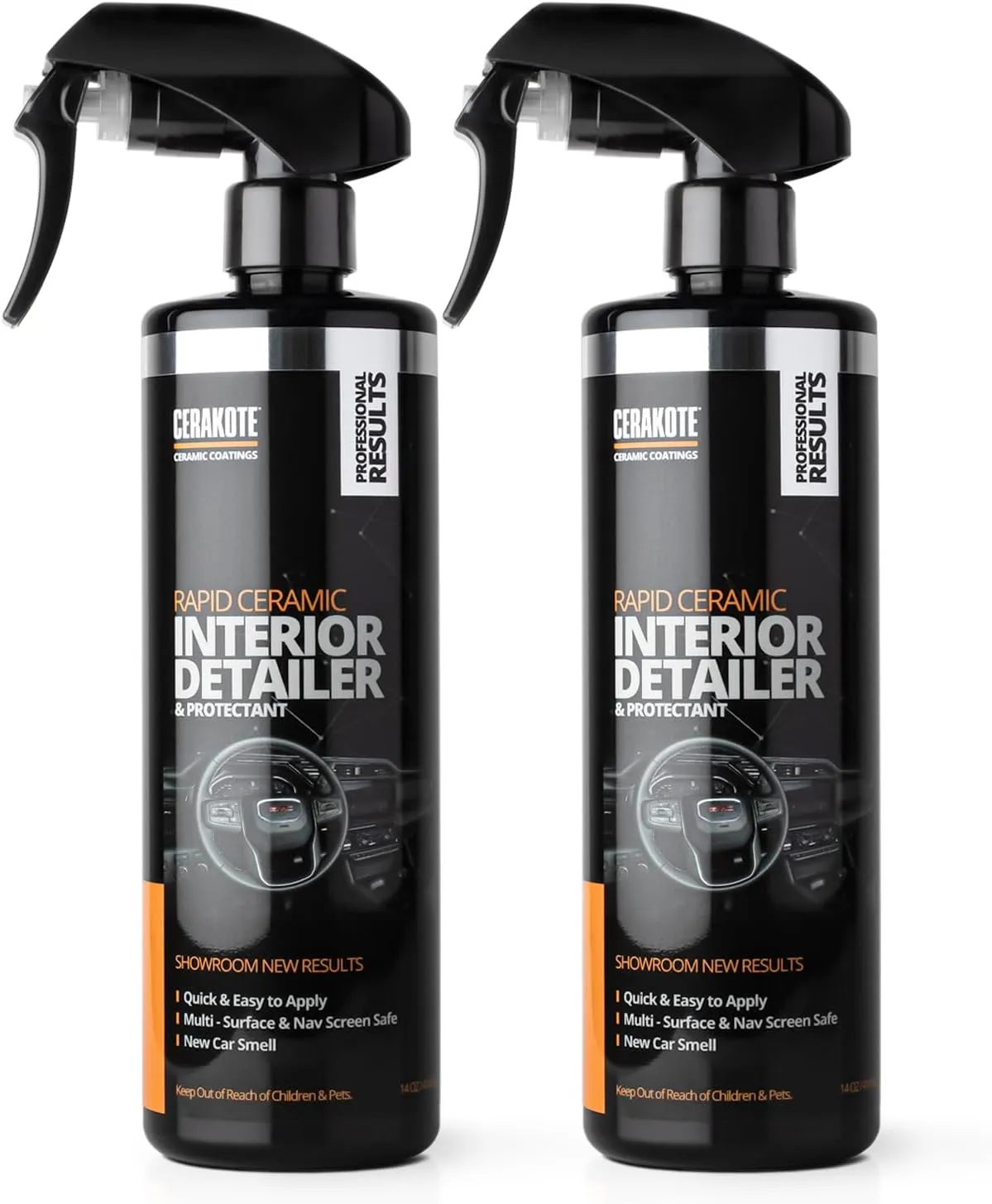 CERAKOTE Rapid Ceramic Interior Detailer and Protectant (28 fl oz.) – Quick and Easy – Multi-Surface and Navigation Screen Safe – Dry to the Touch – Clean and Protect