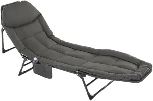 Chaise Lounge Chair, Folding Cot,Folding Camping Cot for Adults Sleeping, 4-Position Adjustable Backrest, Steel Material, Portable Camping Bed Perfect
