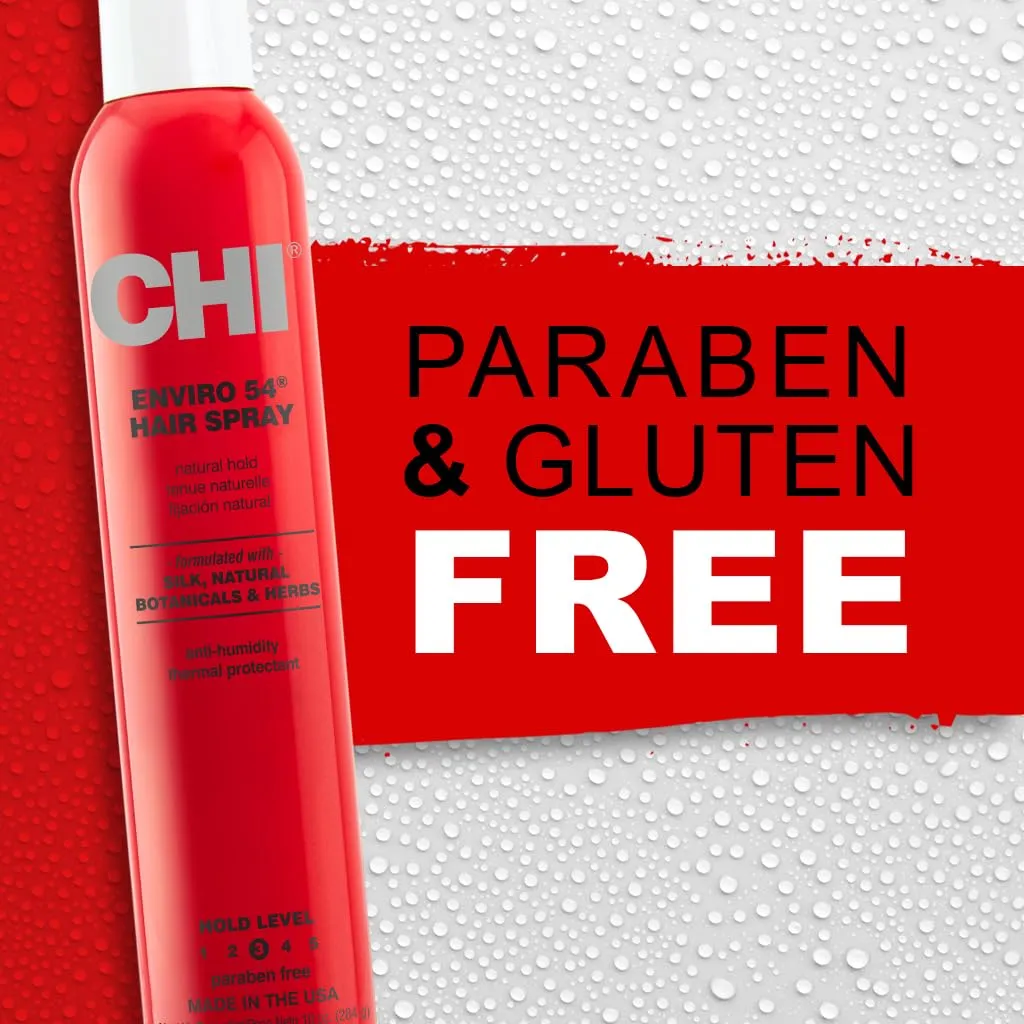 CHI Enviro 54 Hairspray, Natural Hold, Lightweight Spray to Finish & Secure A Variety of Hairstyles, Sulfate & Paraben-Free, 10 Oz