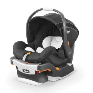 Chicco KeyFit® Infant Car Seat and Base, Rear-Facing Seat for Infants 4-22 lbs., Includes Infant Head and Body Support, Compatible with Chicco Strollers, Baby Travel Gear | Encore/Black/Grey