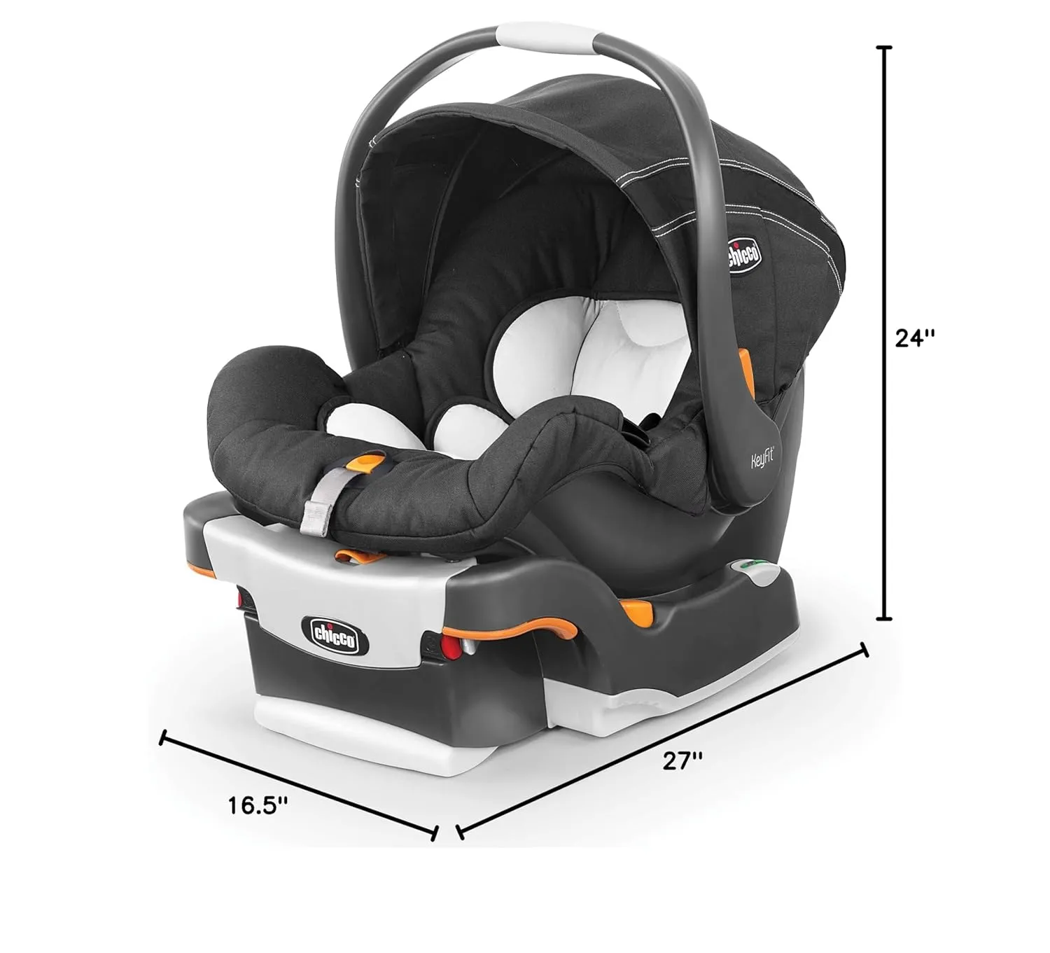 Chicco KeyFit Infant Car Seat and Base | Rear-Facing Seat for Infants 4- 22 lbs. | Includes Infant Head and Body Support | Compatible with Chicco Strollers | Baby Travel Gear