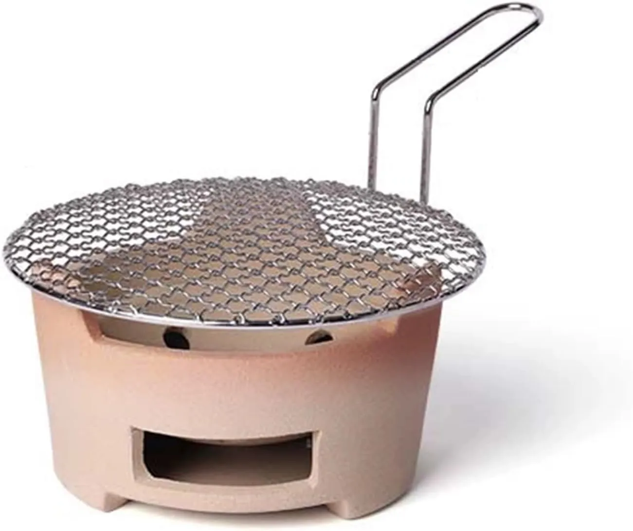 Clay Charcoal Stove, Camping Clay Stove, Portable Charcoal Grill, Versatile, High Temperature Resistance, Grill with Handle, Separate Design, for Home, Picnic, Camping