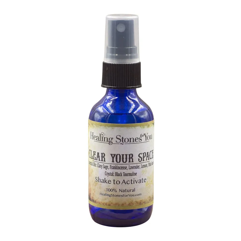 Clear Your Space – Crystal Infused Aromatherapy Spray | Sage Smudge Spray