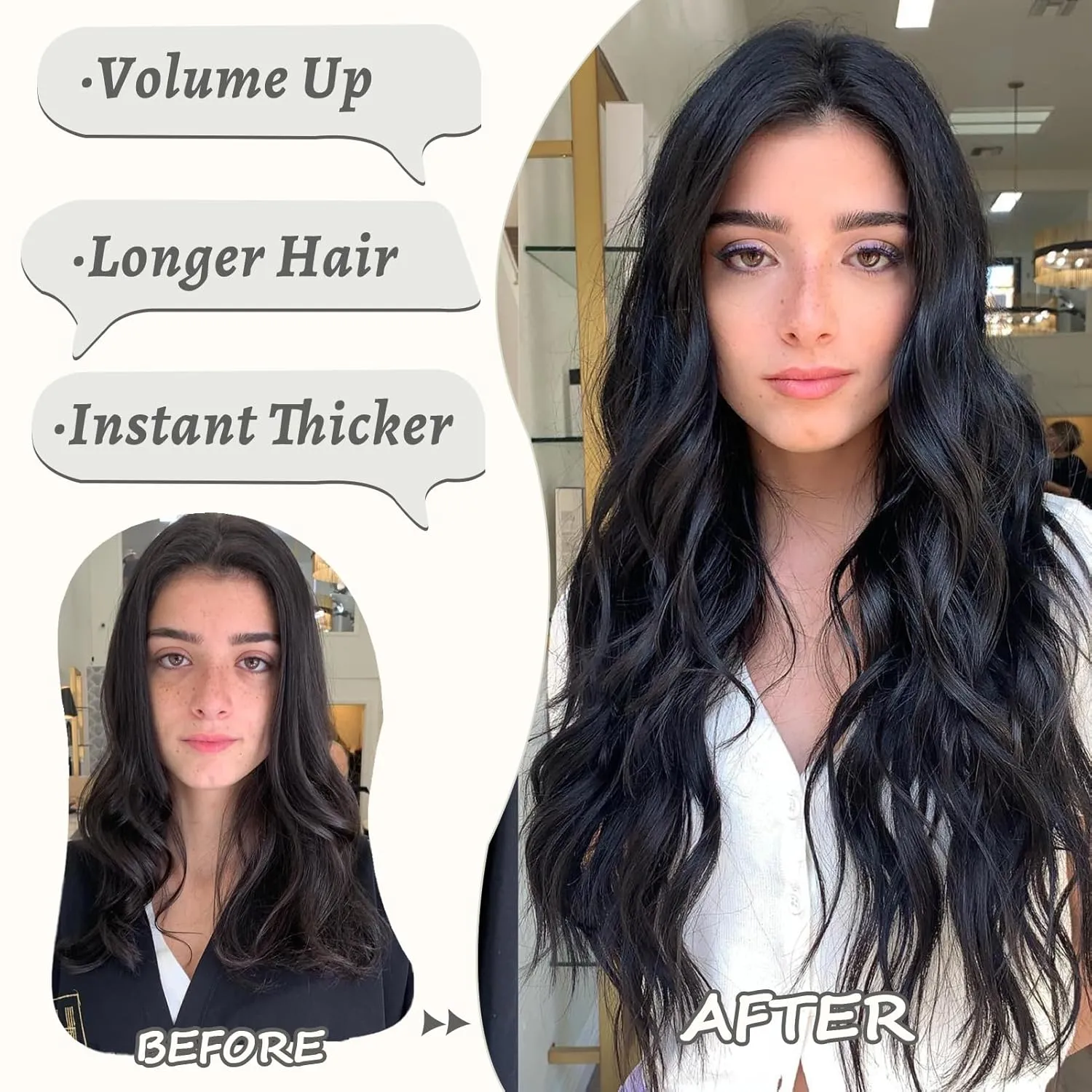Clip in Hair Extensions 24 Inch 8PCS Bleach Blonde Long Wavy Synthetic Hair Extensions Clip ins Thick Double Weft Hair Clip Extensions for Women