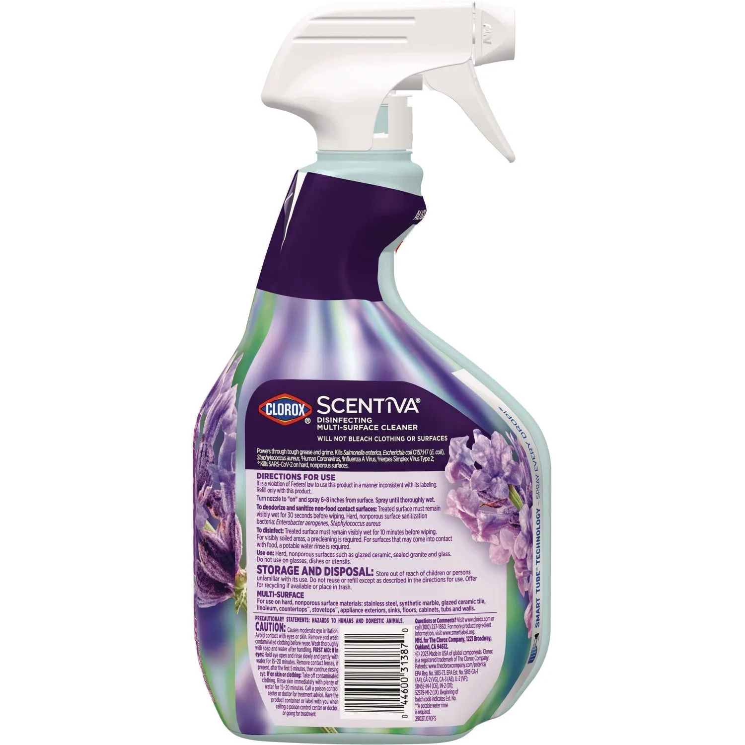 Clorox® Scentiva Disinfecting Multi-Surface Cleaner, Lavender and Jasmine, 32 oz, 9/Carton