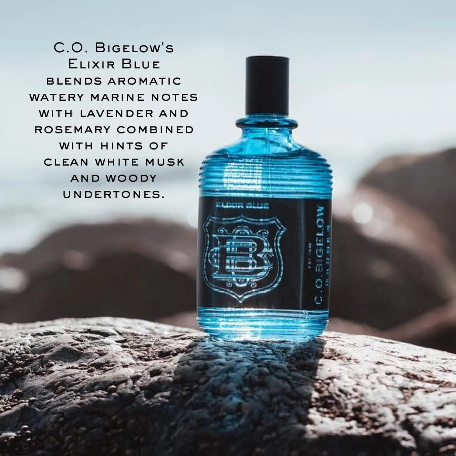 C.O. Bigelow - Elixir Blue - No. 1580, 2.5 fl oz, Cologne for Men, Lavender & Rosemary Long Lasting Mens Cologne, Fresh, Refined, Masculine Perfumes for Men