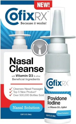 CofixRX Antiviral Nasal Spray and Immunity Boost, 10ml, Povidone Iodine Sinus Allergy Prevention