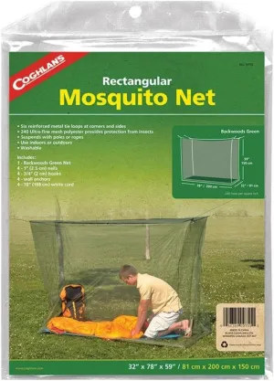 Coghlan's Single Wide Rectangular Mosquito Net, Green, Single Wide / 240-mesh
