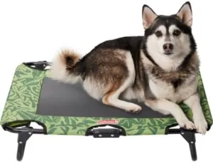 Coleman Fold and Go Pet Cot- Up to 50 Lbs - Green Pattern