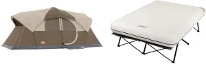 Coleman WeatherMaster 10-Person Camping Tent   Coleman Camping Cot, Air Mattress, & Pump Combo