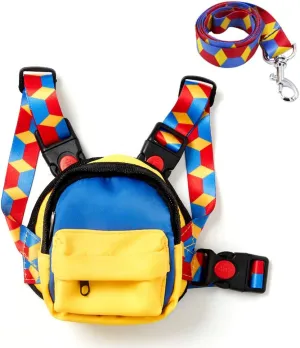 Colorful Lightweight Dog Backpack with Free Leash Adjustable Cute Water Repellent Harness with Breathable Mesh Material Saddle Bag for Small, Medium&Large Dogs Outdoor Hiking(Yellow)