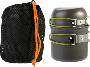 Compact Aluminium Alloy Pot Set Foldable Handgrip with Storage Bag Outdoor Camping Survival Lightweight Long Lasting