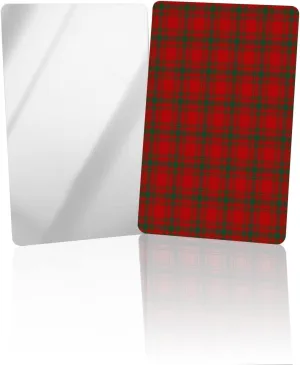 Compact Card Mirror, Unbreakable Stainless Steel Makeup Mirror Green and Red Buffalo Check Merry Christmas Rectangular Handheld Small Travel Mirror for Camping, Travelling