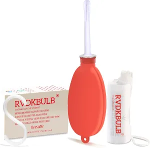 Compact Silicone Douche Kit, Pocket Size - Reusable Travel Douche Bag, 24 Fl Oz Capacity, Red