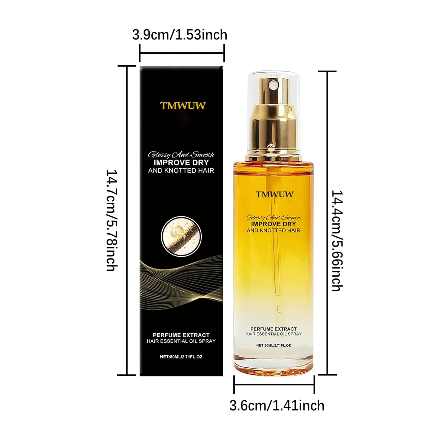 Conditioning Oil Spray,Clear Hair Spray for Dry and Frizzy Hair,Leave-in Hair Conditioning Oil with Jojoba Oil and Shea Butter，Detangling, Styling and Hydrating (2PS)