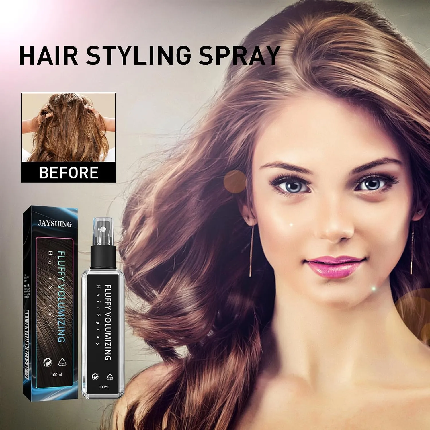 Continentau Natural Plant Protein Hair Thickening Spray, Instntaeous Natural Plant Protein Hair Thickening Spray, Fluffy Volumizing Hair Spray for Women Men Extra-Volume, Non Greasy (100ml, 3pcs)