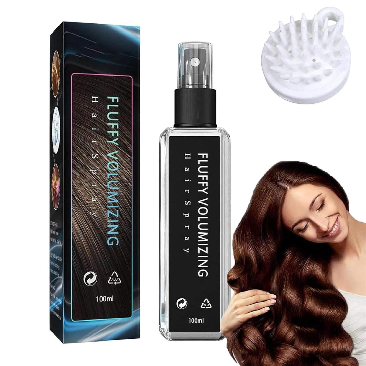 Continentau Natural Plant Protein Hair Thickening Spray, Instntaeous Natural Plant Protein Hair Thickening Spray, Fluffy Volumizing Hair Spray for Women Men Extra-Volume, Non Greasy (100ml, 3pcs)