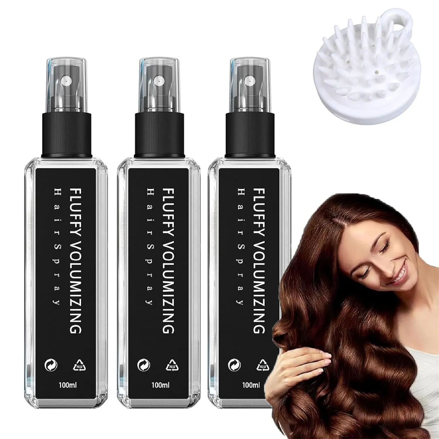 Continentau Natural Plant Protein Hair Thickening Spray, Instntaeous Natural Plant Protein Hair Thickening Spray, Fluffy Volumizing Hair Spray for Women Men Extra-Volume, Non Greasy (100ml, 3pcs)